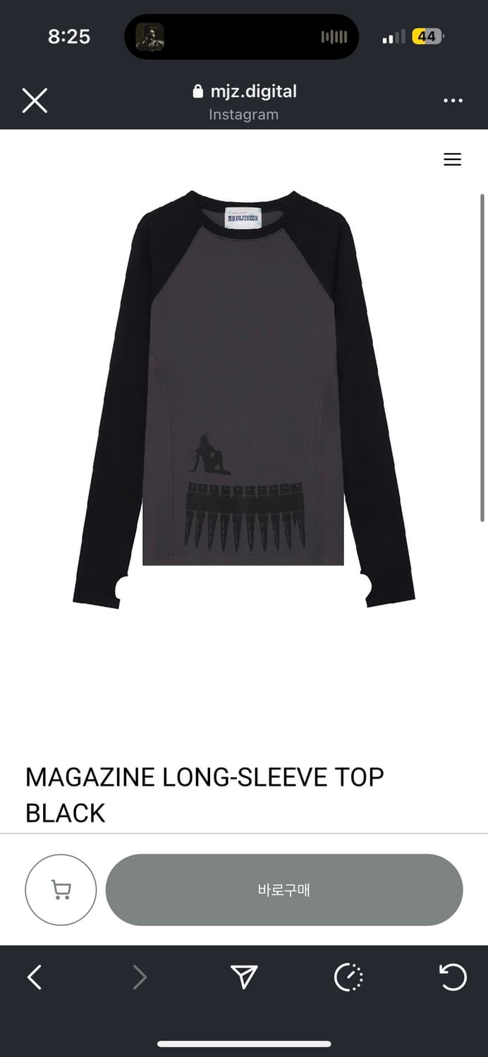 Mongjinzon MAGAZINE LONG-SLEEVE TOP BLAC 상품이미지1