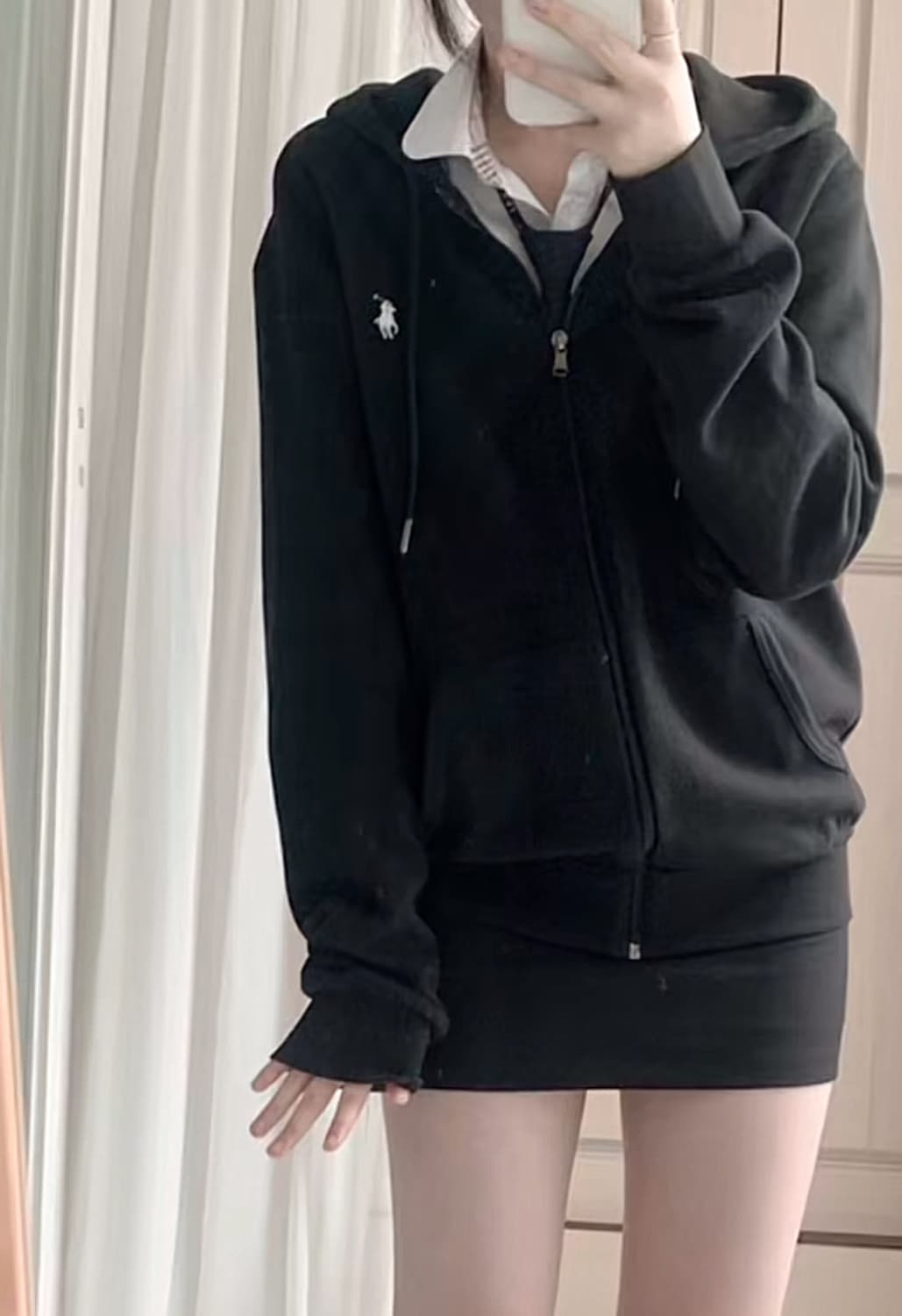 폴로 검정 후드집업 상품이미지1