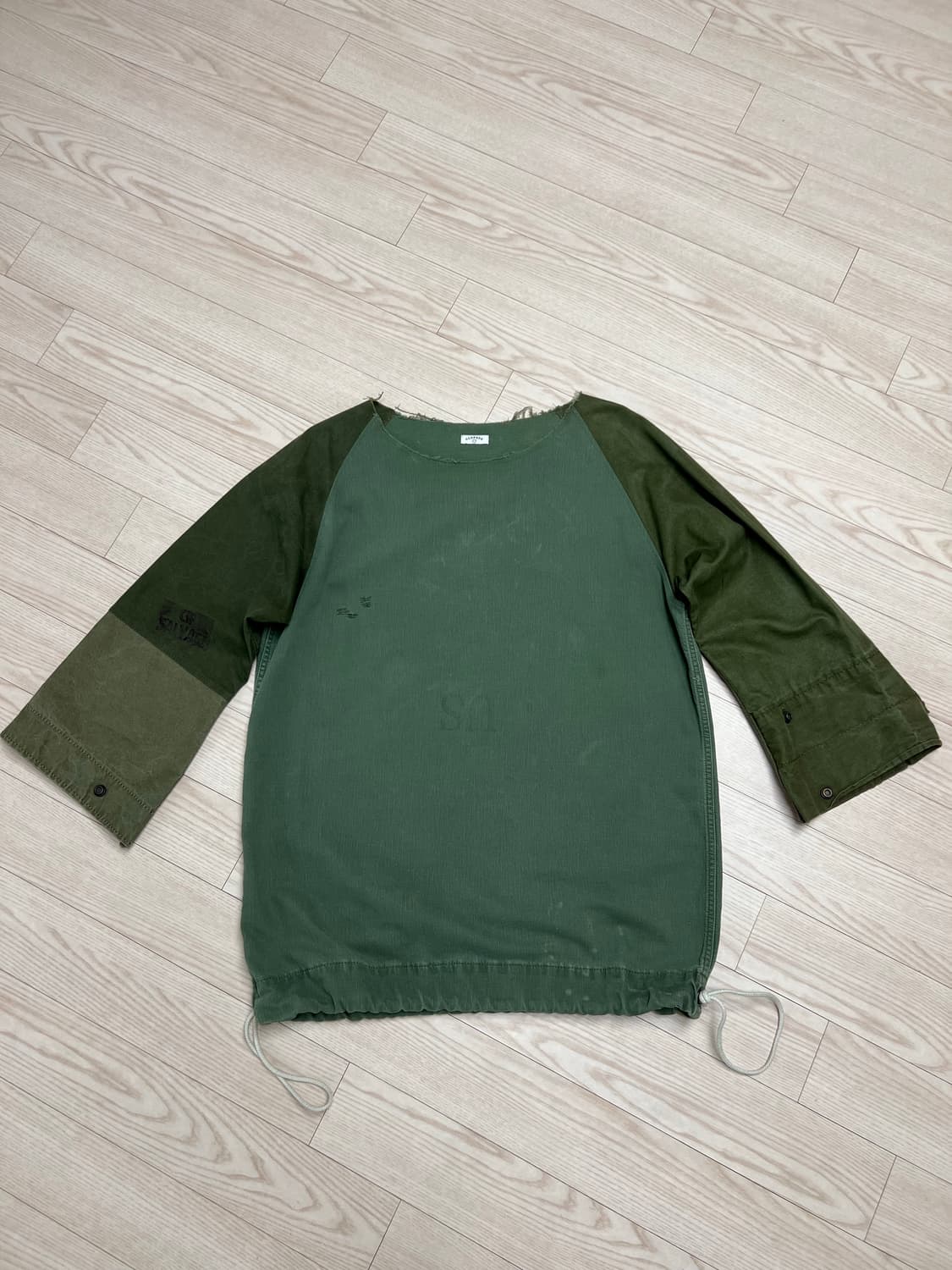 올드파크 / 우븐 패치워크 라운드 아노락 / F 상품이미지1