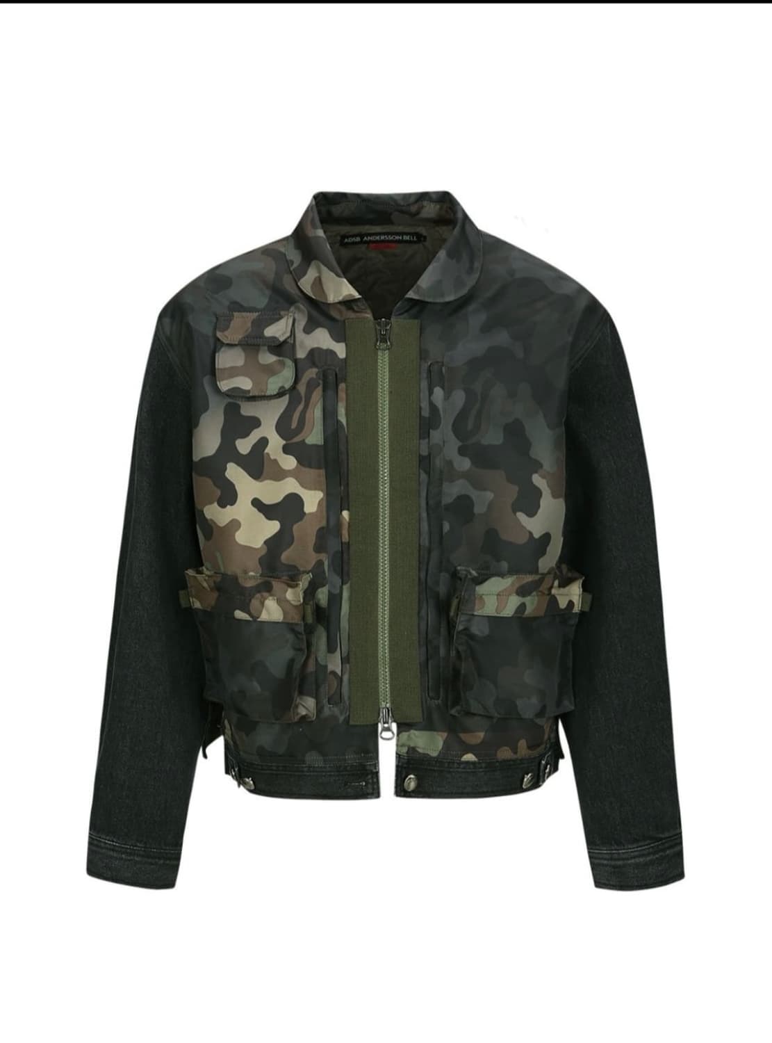 앤더슨벨 카모플라주 집업 데님 자켓 블랙 상품이미지1