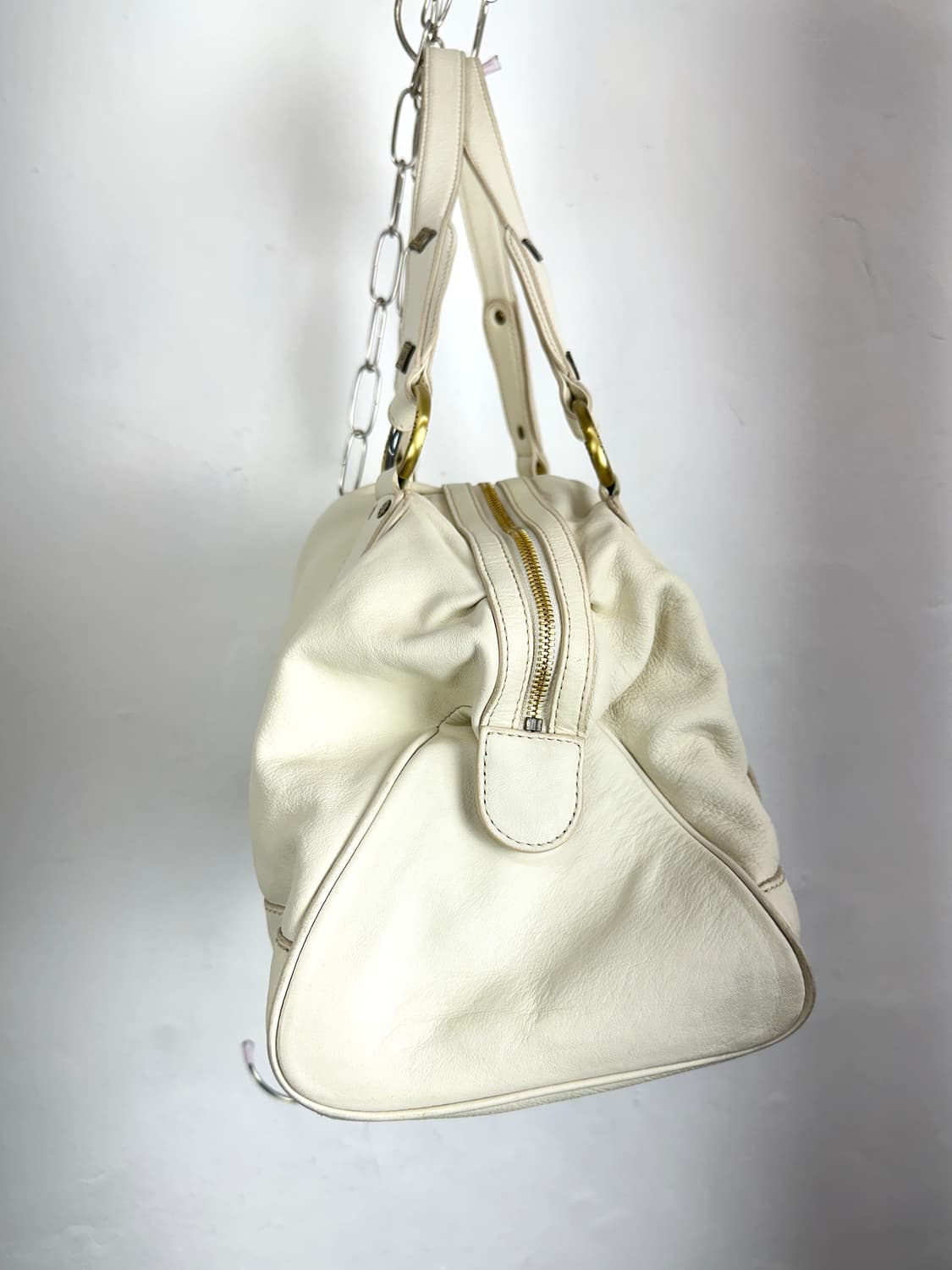 MCM Ivory Patent Leather Stud Motif Larg 상품이미지5