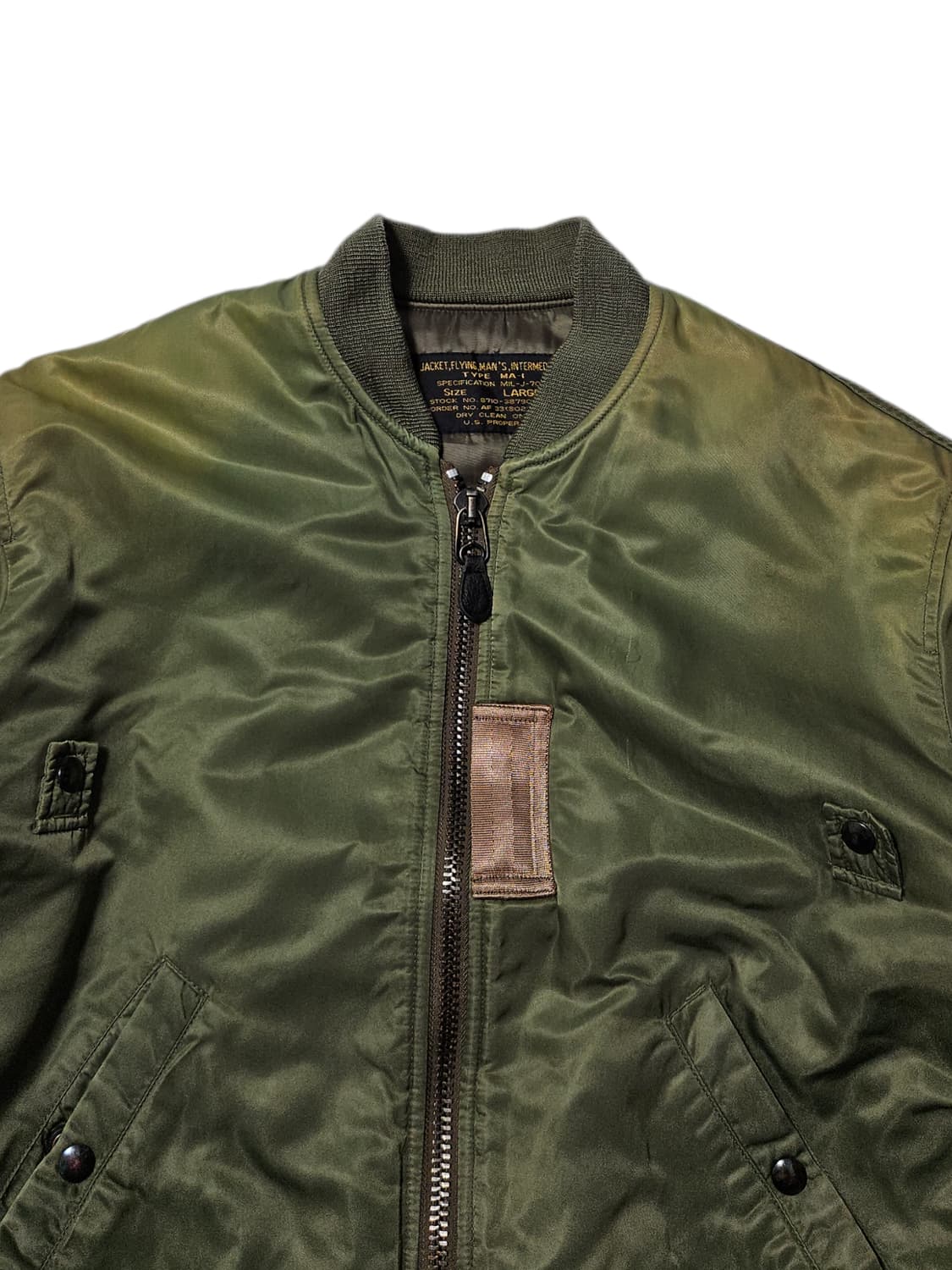 1990's 미공군 Ma-1 플라이트 자켓 항공점퍼 L 하드페이딩 상품이미지5