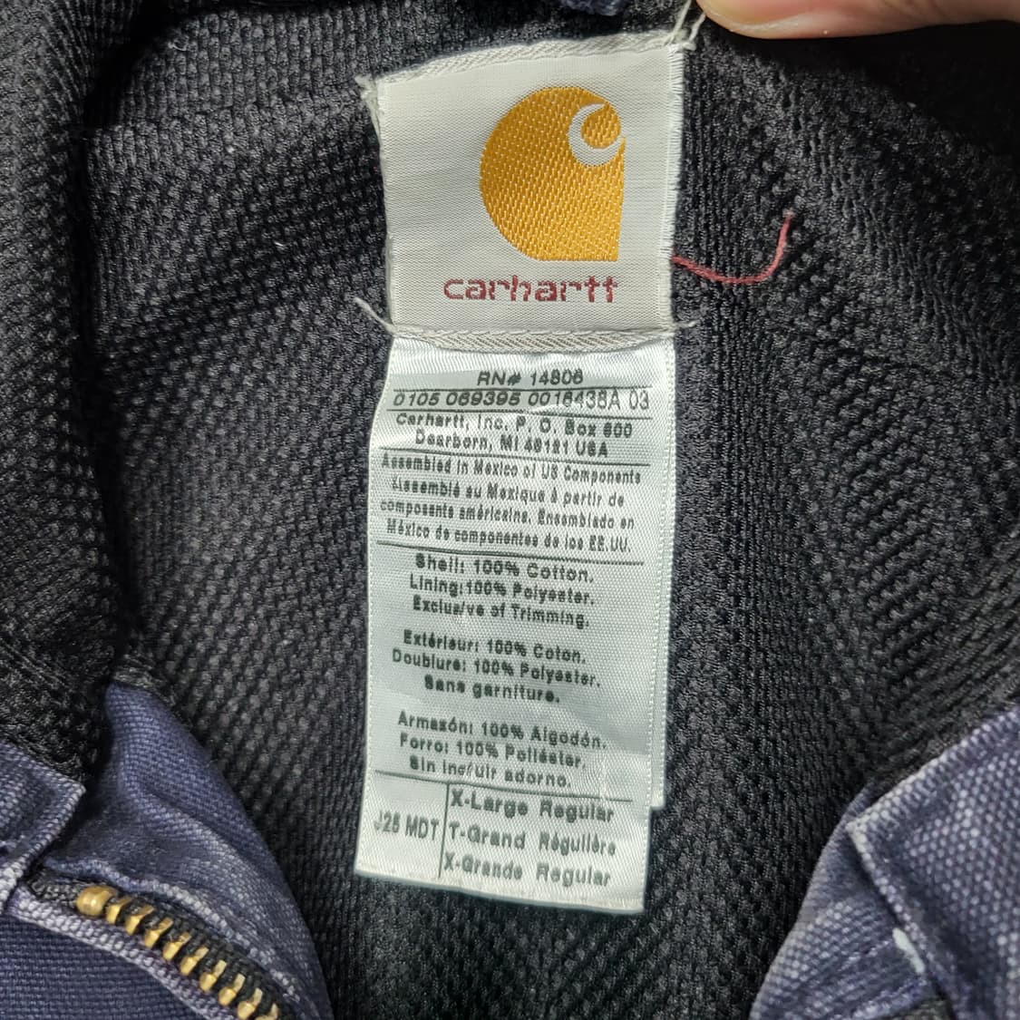 칼하트 j25 덕 액티브 자켓 네이비 (XL) 상품이미지6