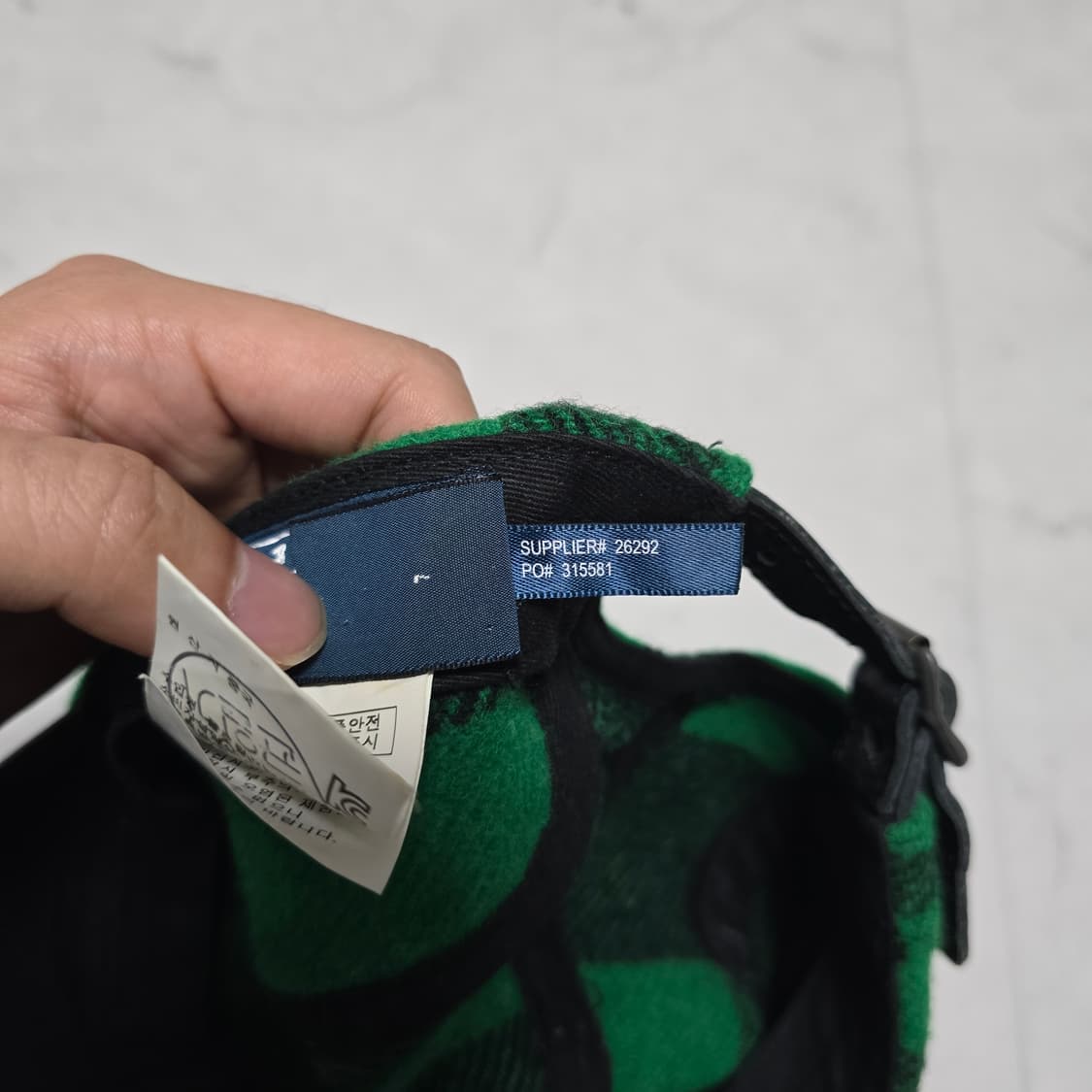 폴로랄프로렌 그린 체크 레더챙 캠프캡 패널캡 상품이미지5