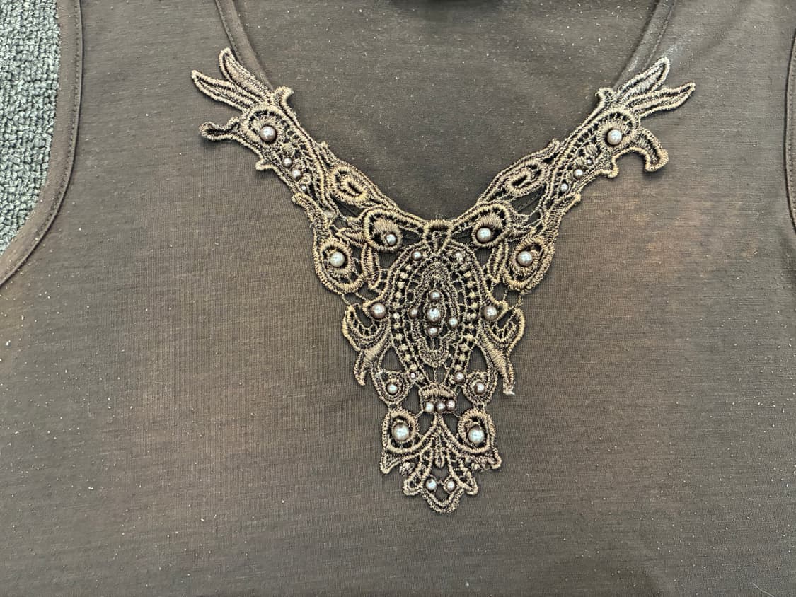 L)Japanese vintage 여성 비즈 디테일 슬리브리스 상품이미지4