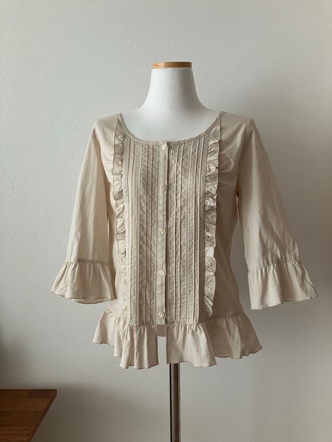 프릴 코튼 블라우스 모리걸블라우스 바스락블라우스 상품이미지1