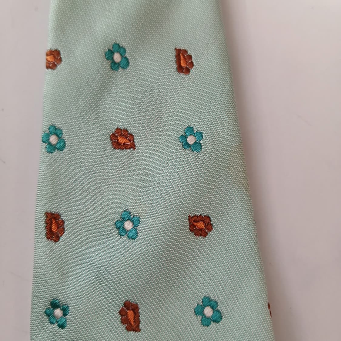 빨질레리 실크 민트 플라워 패턴 넥타이 9.4cm A등급 A19584
 상품이미지8