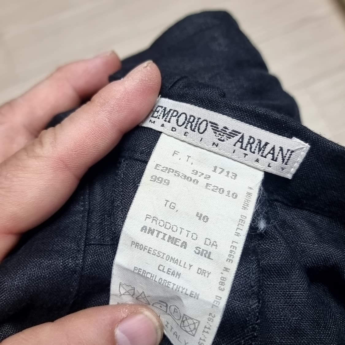 이태리제 엠프리오아르마니 블랙 린넨 와이드 팬츠(실측) 상품이미지5