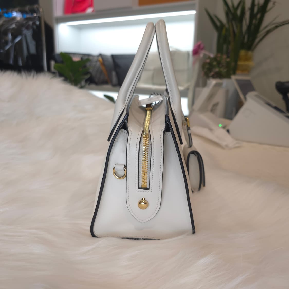 [정품] 프라다 모노크롬 사피아노 스몰 화이트 상품이미지4