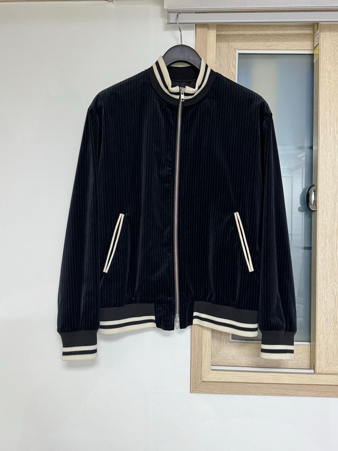 유스 벨벳 스트라이프 트랙자켓[L] 상품이미지1