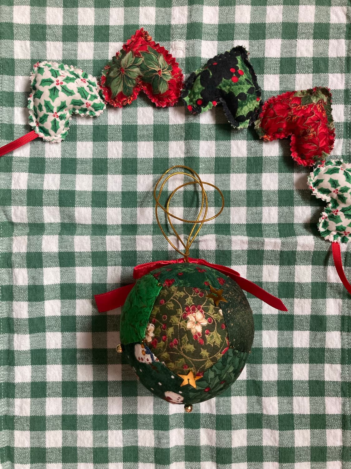 핸드메이드 퀼트 크리스마스 장식 볼 오너먼트 상품이미지4