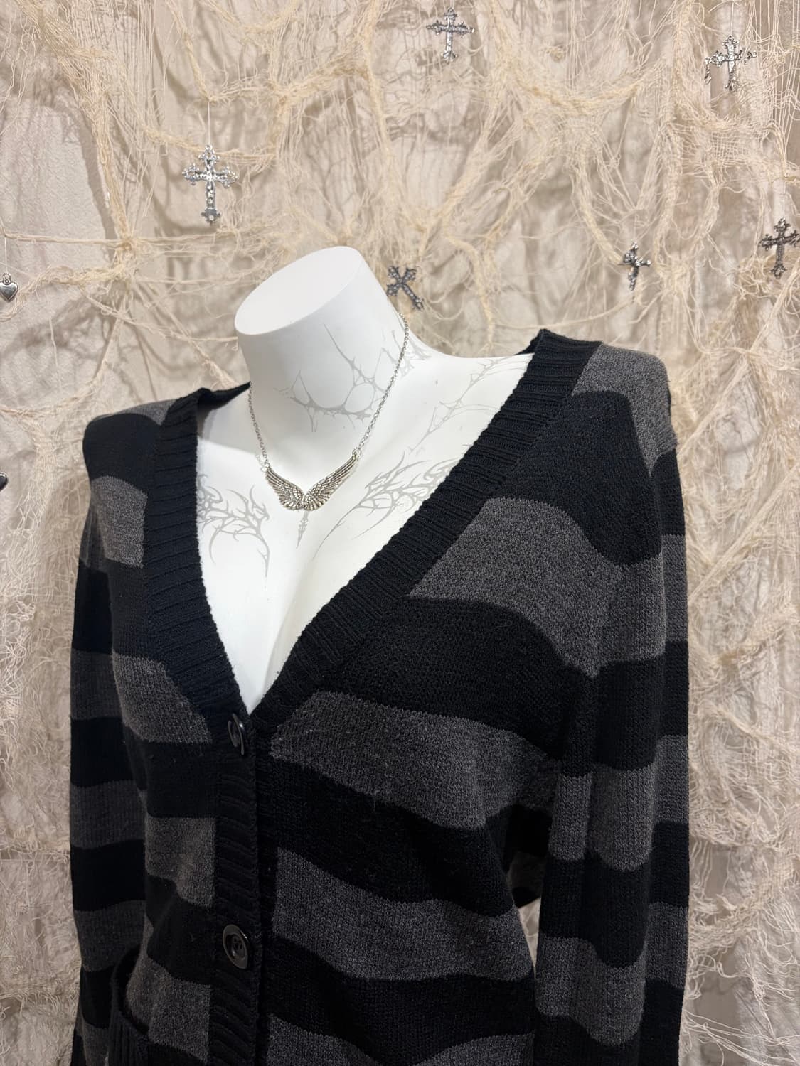 Gothic Stripe long Cardigan 상품이미지5