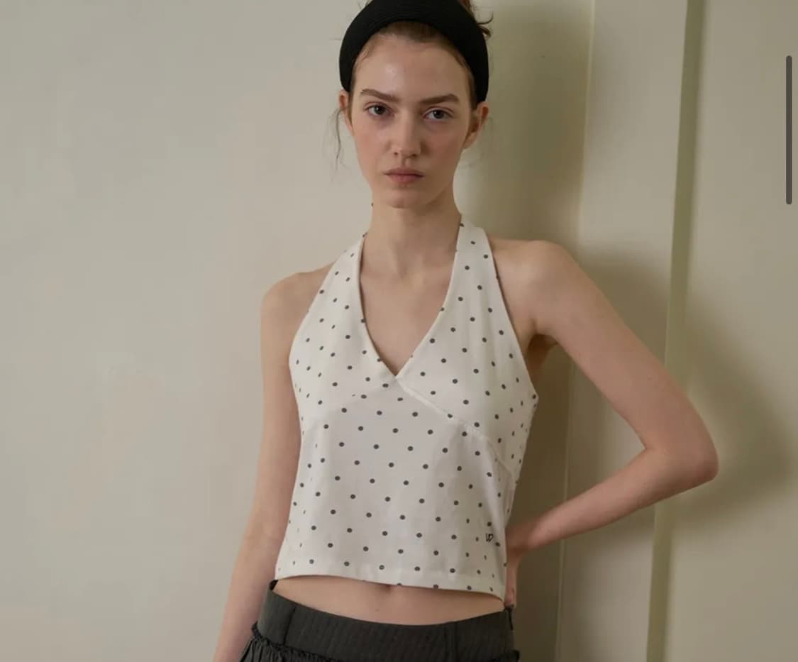 위드아웃썸머 홀터넥 탑 아이보리 상품이미지1