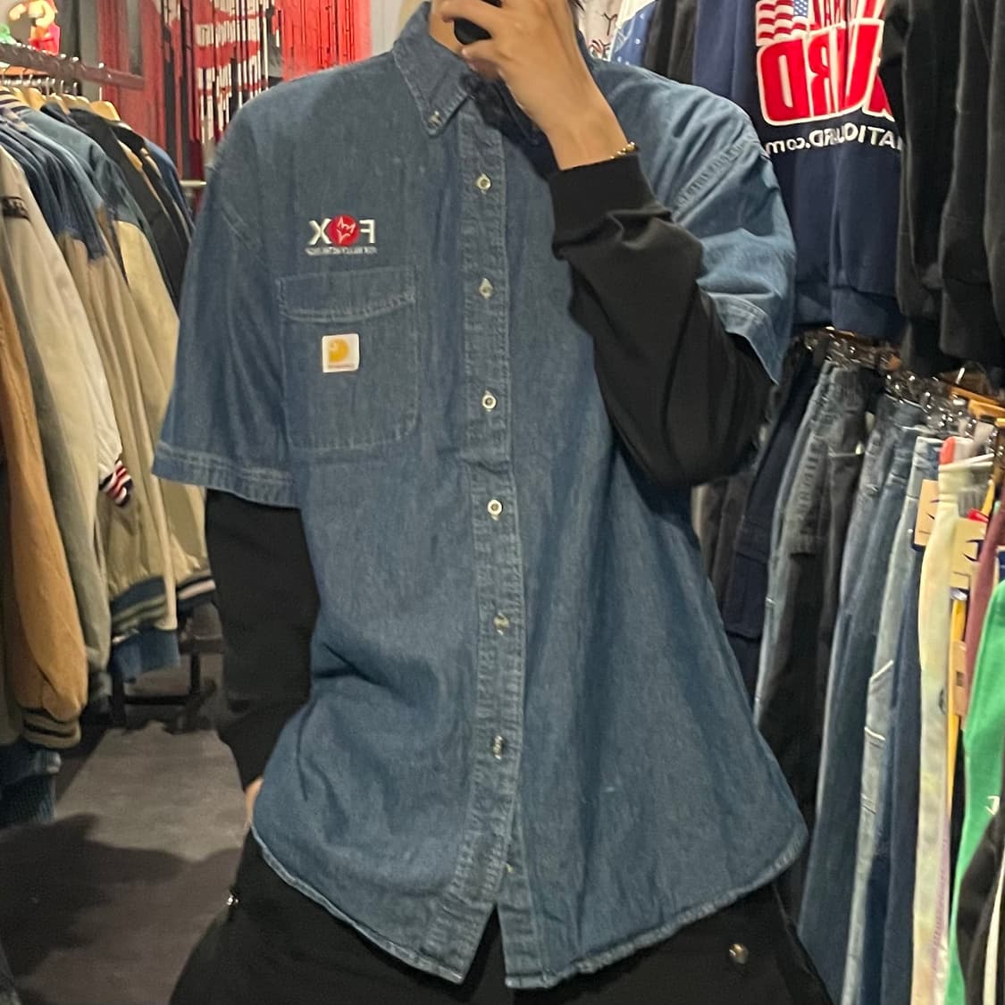 [IM] carhartt 칼하트 데님 반팔셔츠 상품이미지1