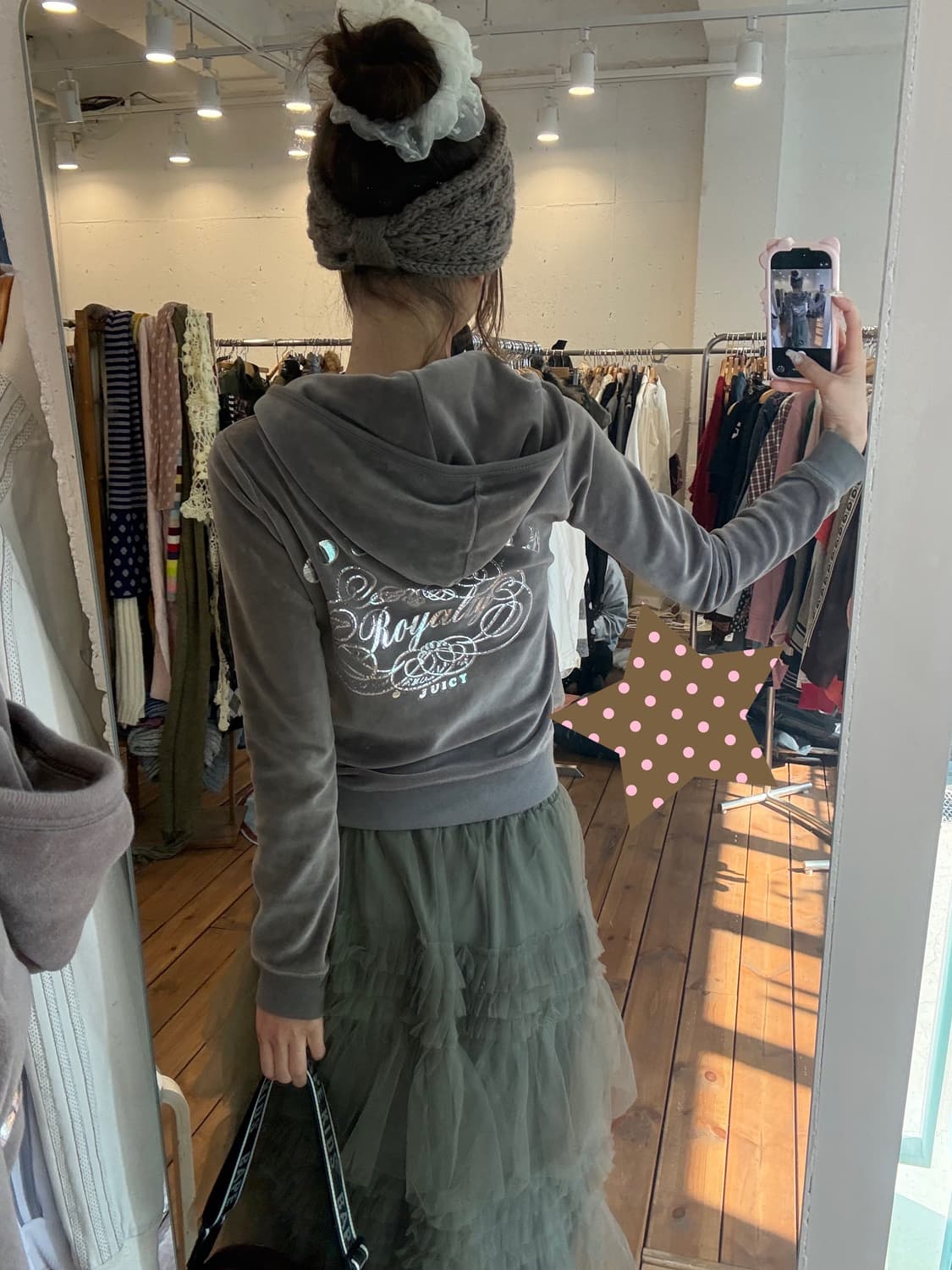 쥬시꾸띄르 모카 벨벳 후드집업 상품이미지1