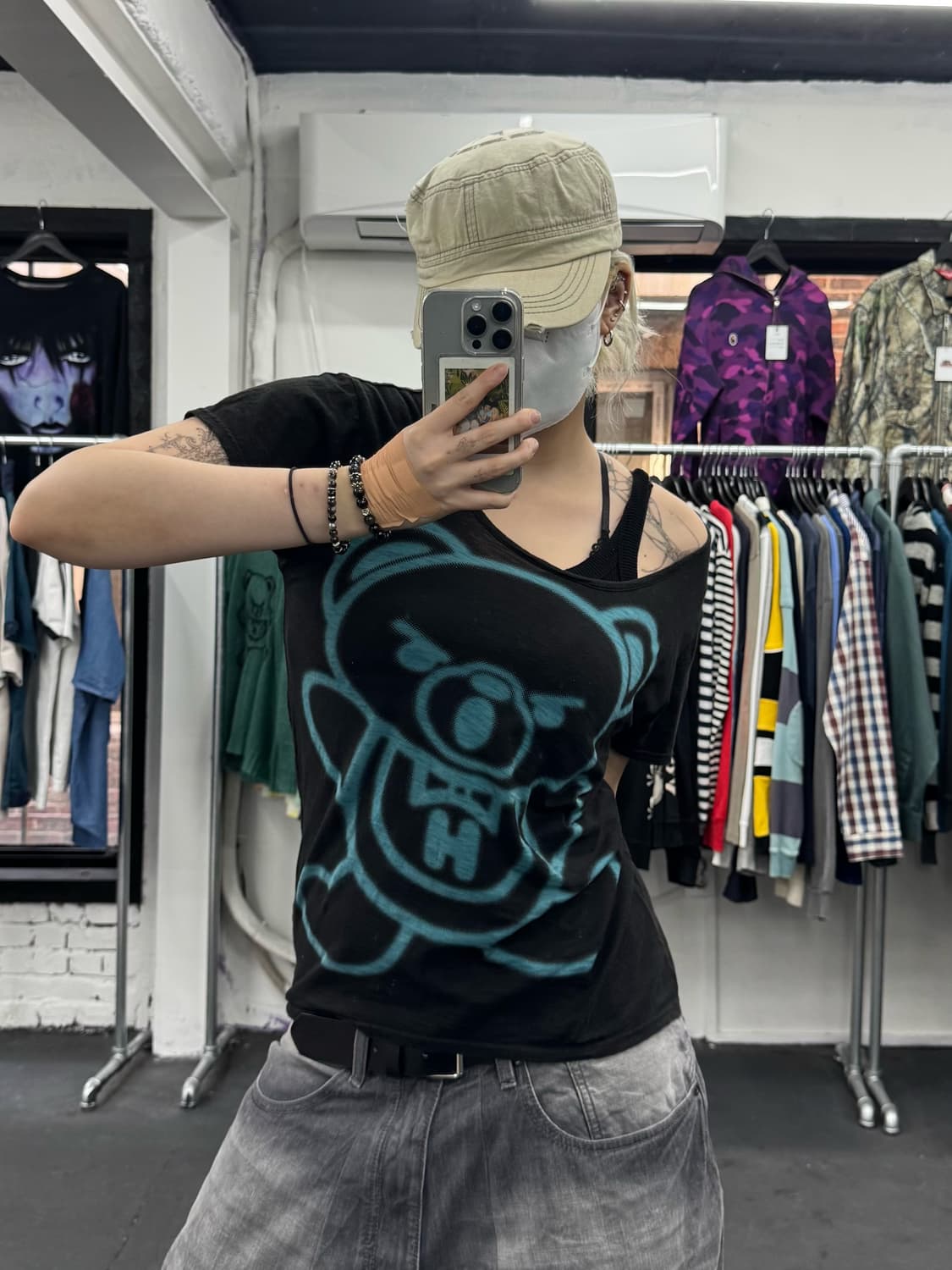 히스테릭 글래머 퍽베어 라운드넥 티서츠 상품이미지4