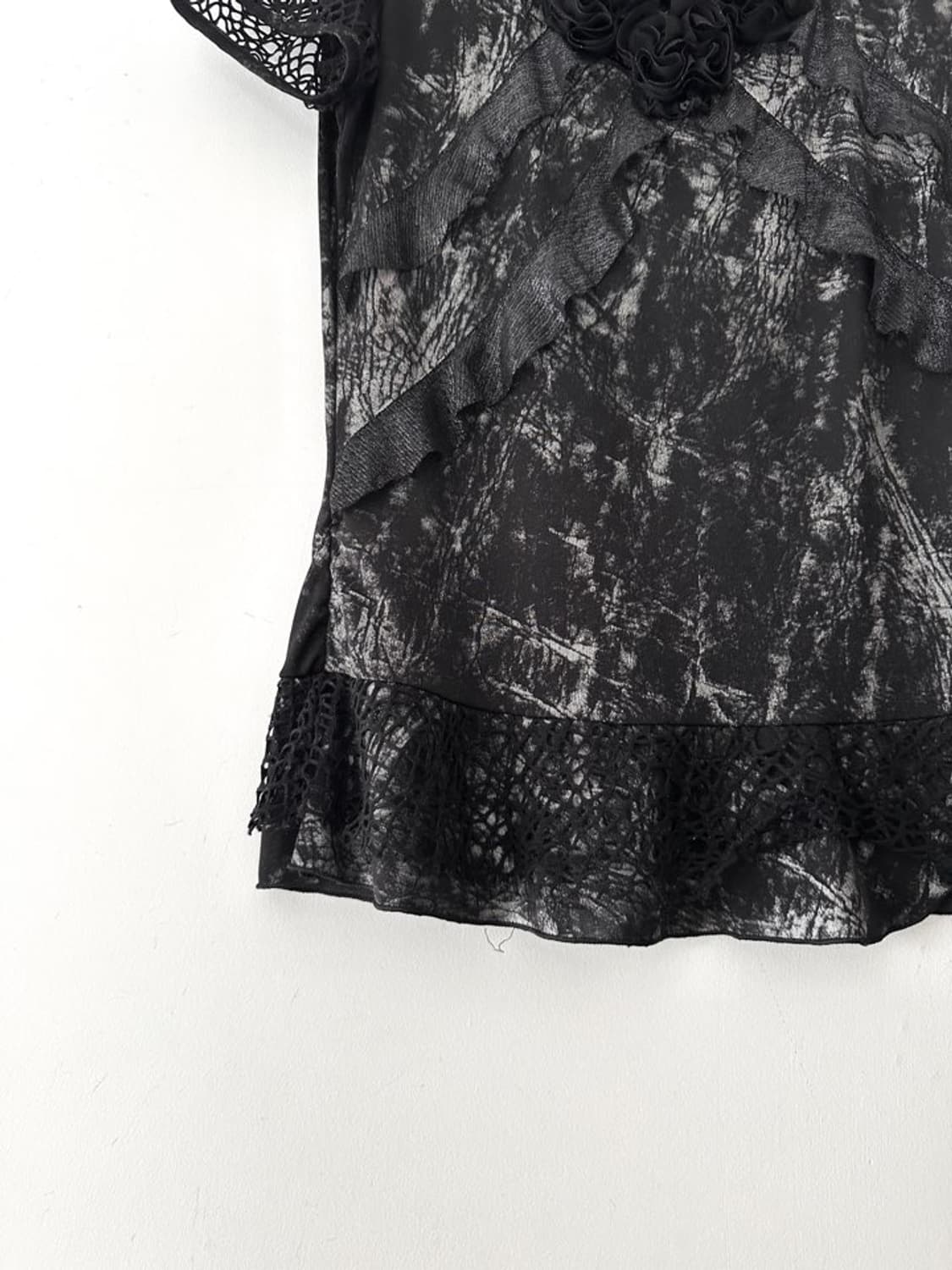 Rose trimming net top / black 상품이미지3