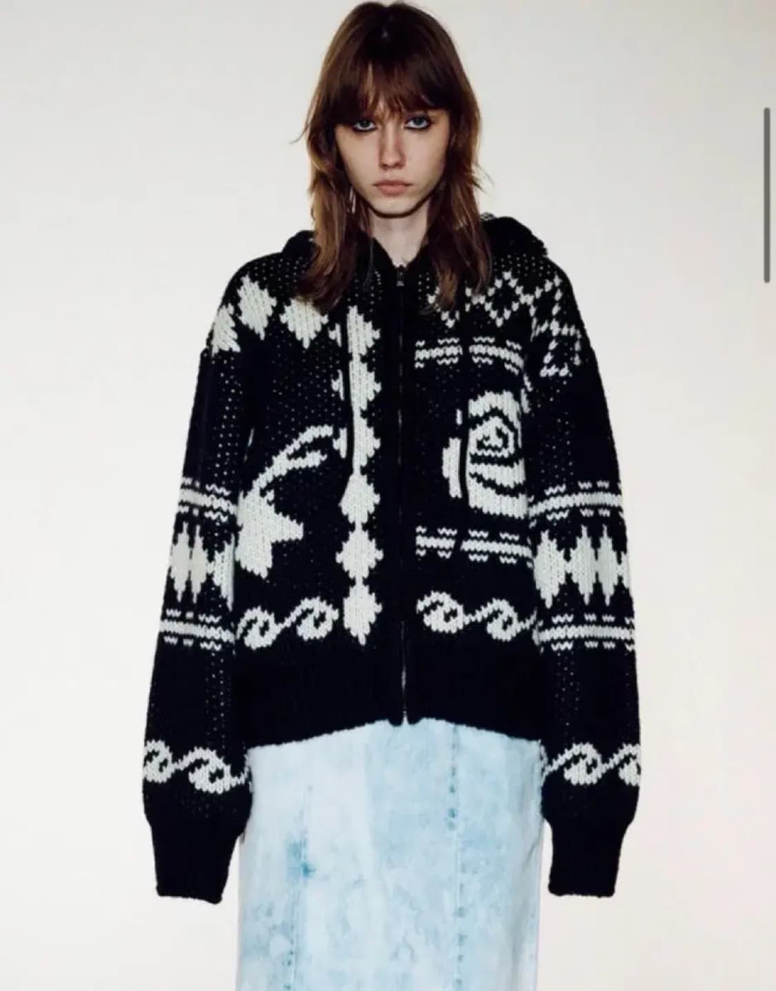 오픈와이와이 니트후드집업 상품이미지1