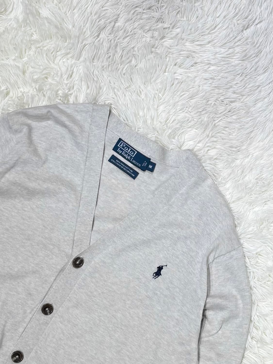 폴로랄프로렌 라이트그레이 포니 피마코튼 가디건 상품이미지5