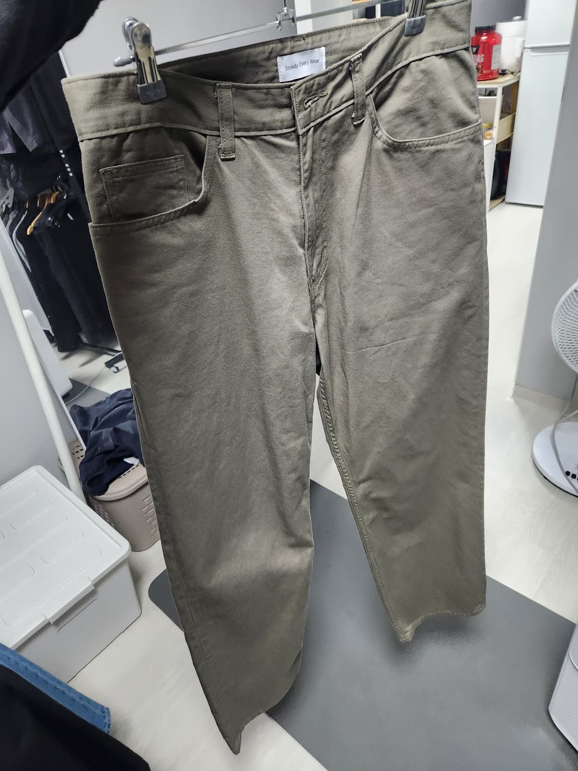 스테디에브리웨어 레귤러 트윌 코튼팬츠 올리브 1사이즈 상품이미지1