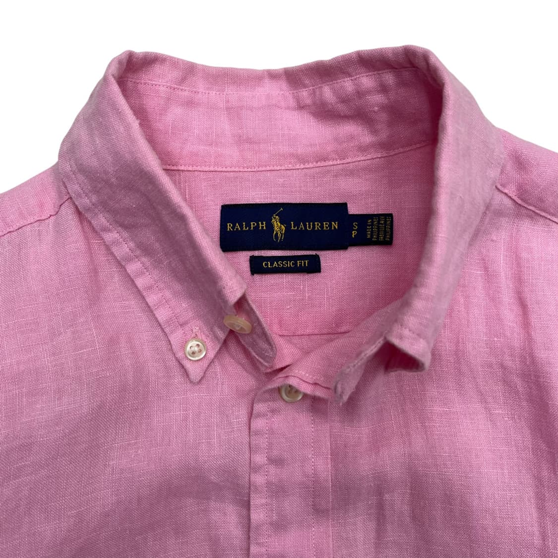 폴로 랄프로렌 화이트포니 딸기우유맛 린넨 셔츠 S 상품이미지5