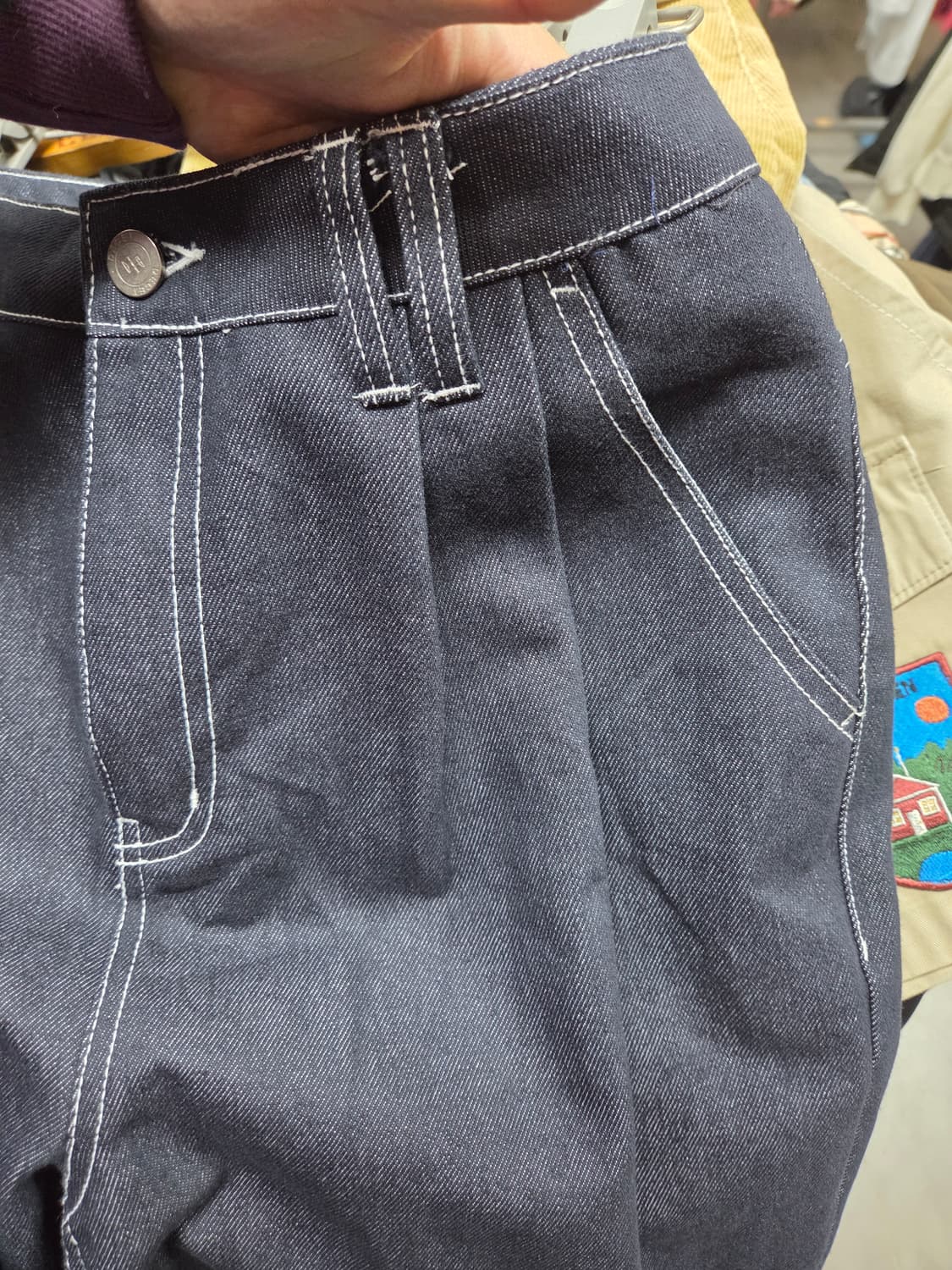 데케트 투턱 와이드 진청 데님팬츠 28 상품이미지4