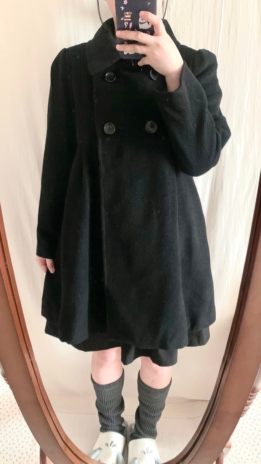 앙고라 블랙 퍼프 아방 더블 코트 상품이미지3