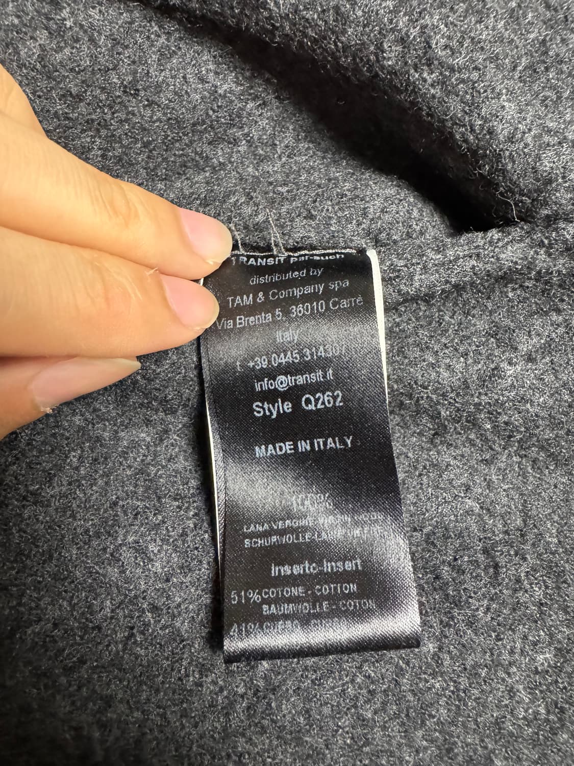 트랜짓 이탈리아 울 후드 코트 상품이미지5