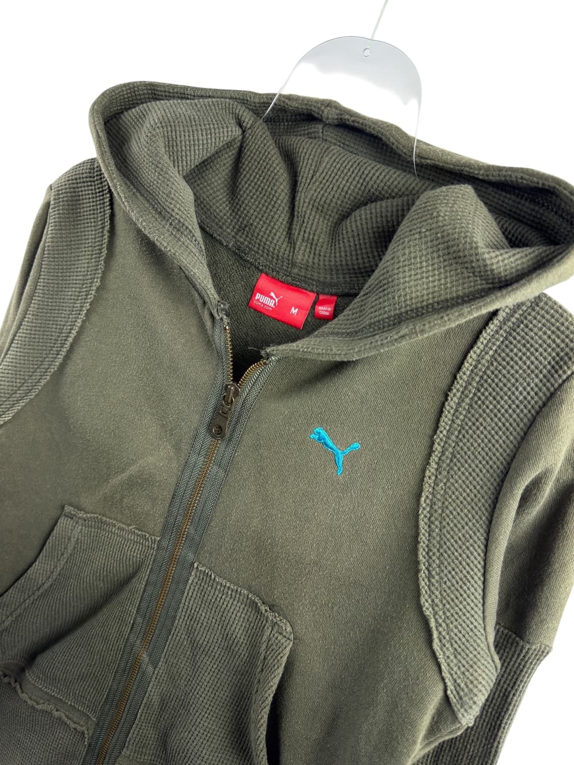 퓨마 Y2K 레터링 카키 후드집업1459 상품이미지3