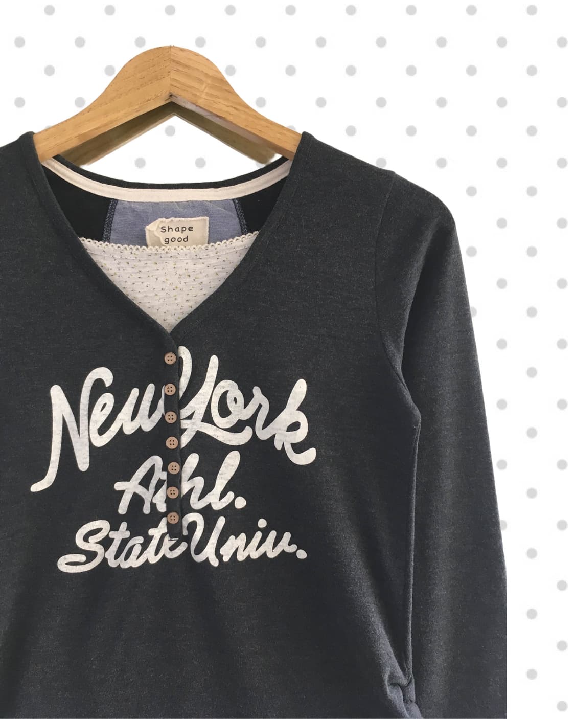 vintage side string long sleeve charcoal 상품이미지7