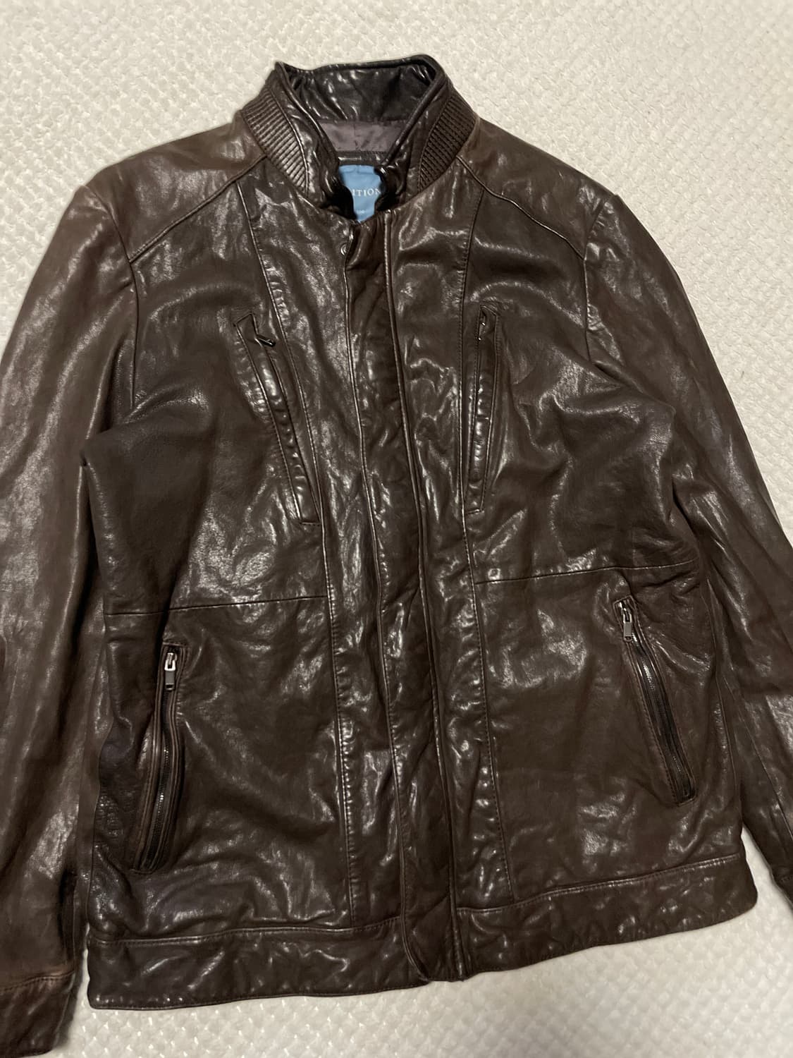 EDITION 웨스턴 무드 램스킨 양가죽 절개 바이커 레더 자켓 상품이미지6