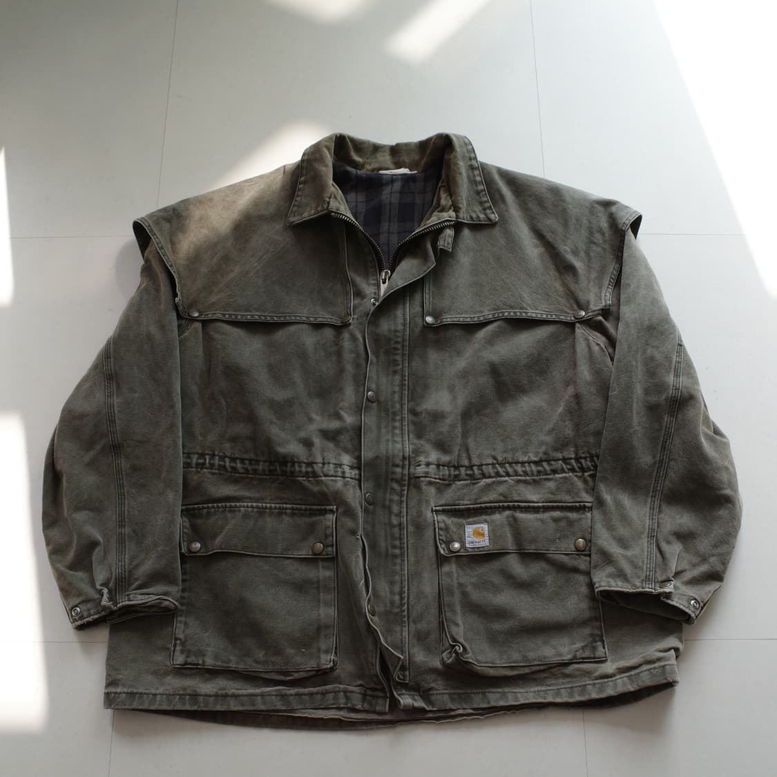 90s 칼하트 샌드스톤 케이프 코트 CW042 MADE IN USA  상품이미지1