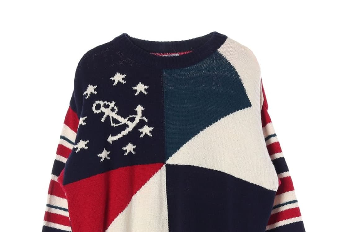 캠브리지 레트로 배색 니트 M 상품이미지3