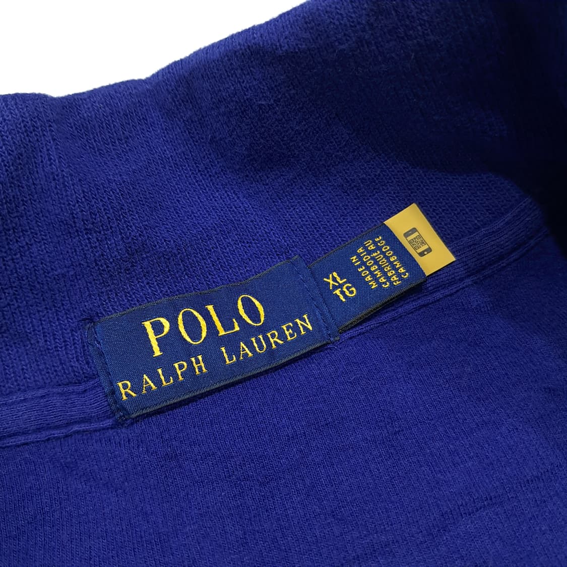 CL385 XL 폴로 코튼 QR인증 로열블루 하프집업 니트 스웨터 상품이미지3