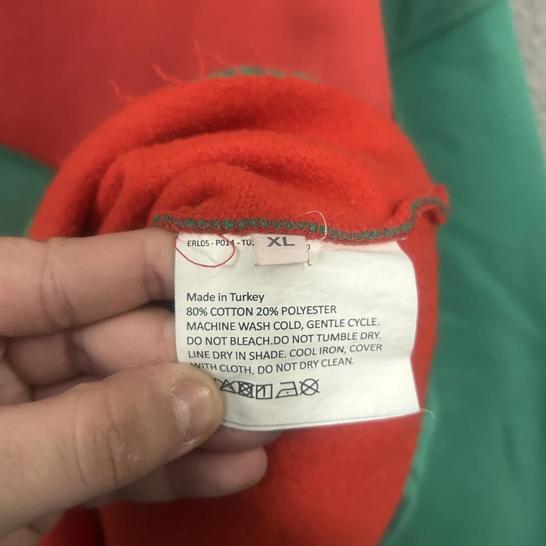 ERL 이알엘 스월 플리스 후디 레드 그린 상품이미지5