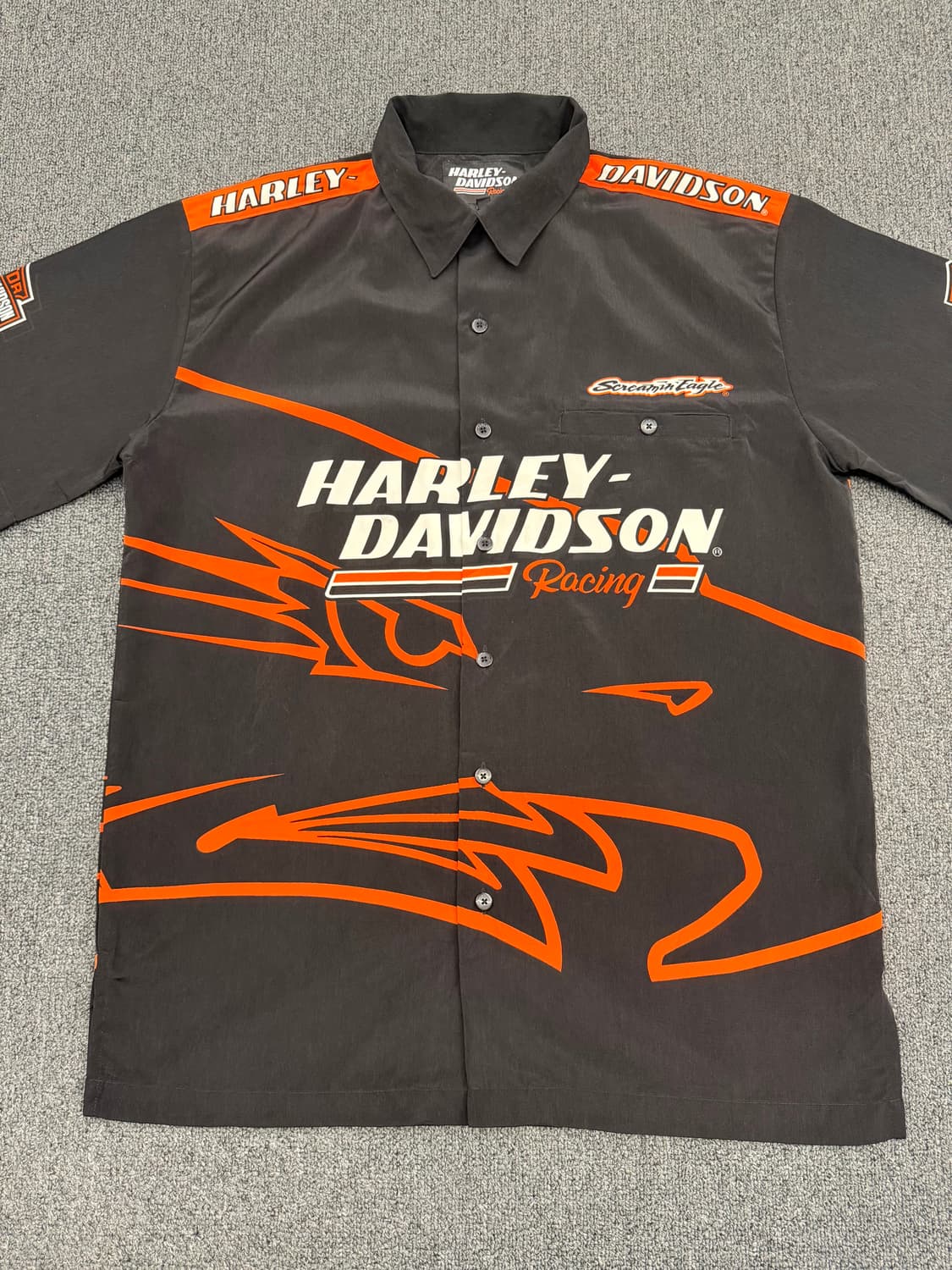 M) 할리데이비슨 빈티지 스크리밍 이글 빅 로고 반팔 셔츠 상품이미지2
