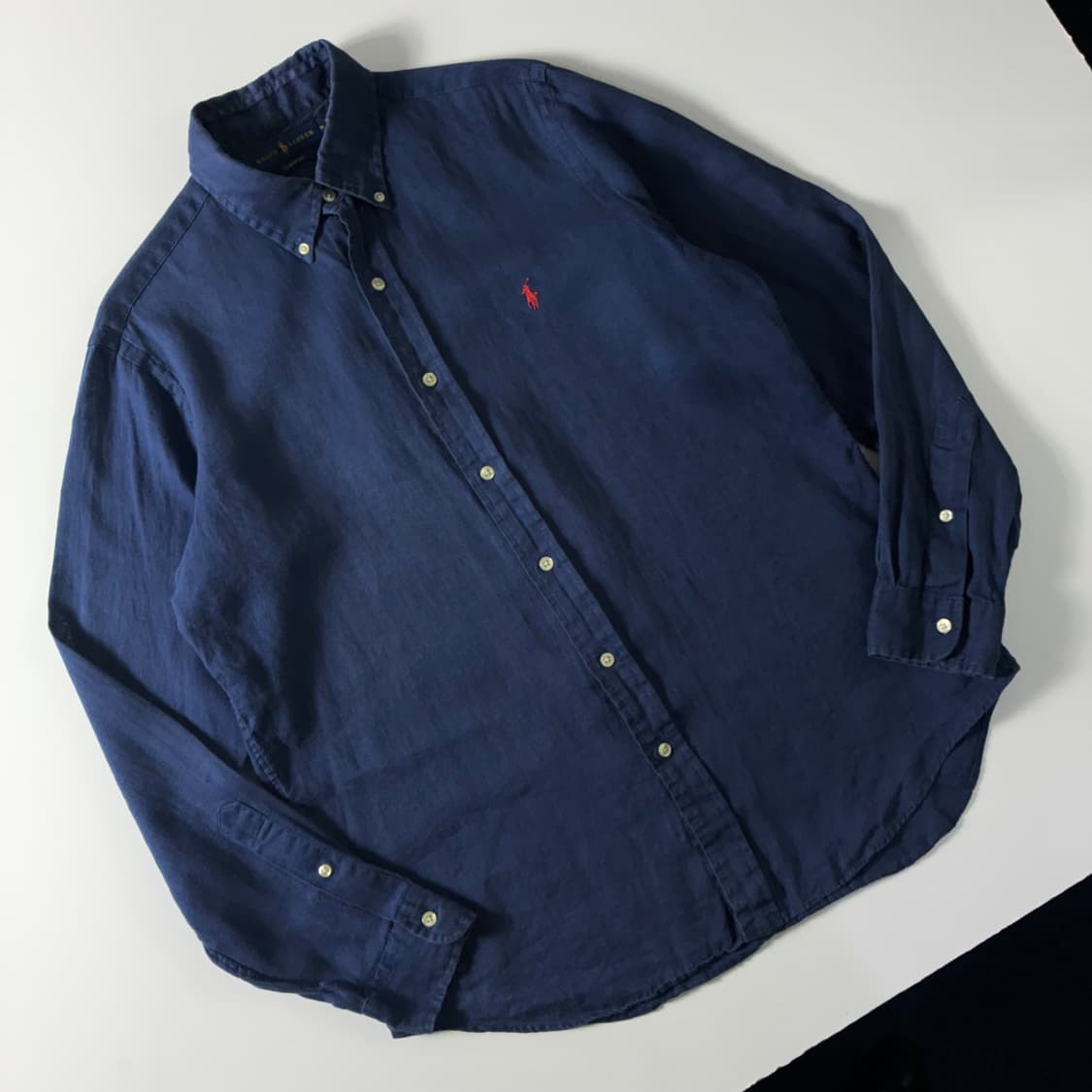 Polo  폴로 랄프로렌 자수 린넨 블루 셔츠  상품이미지2