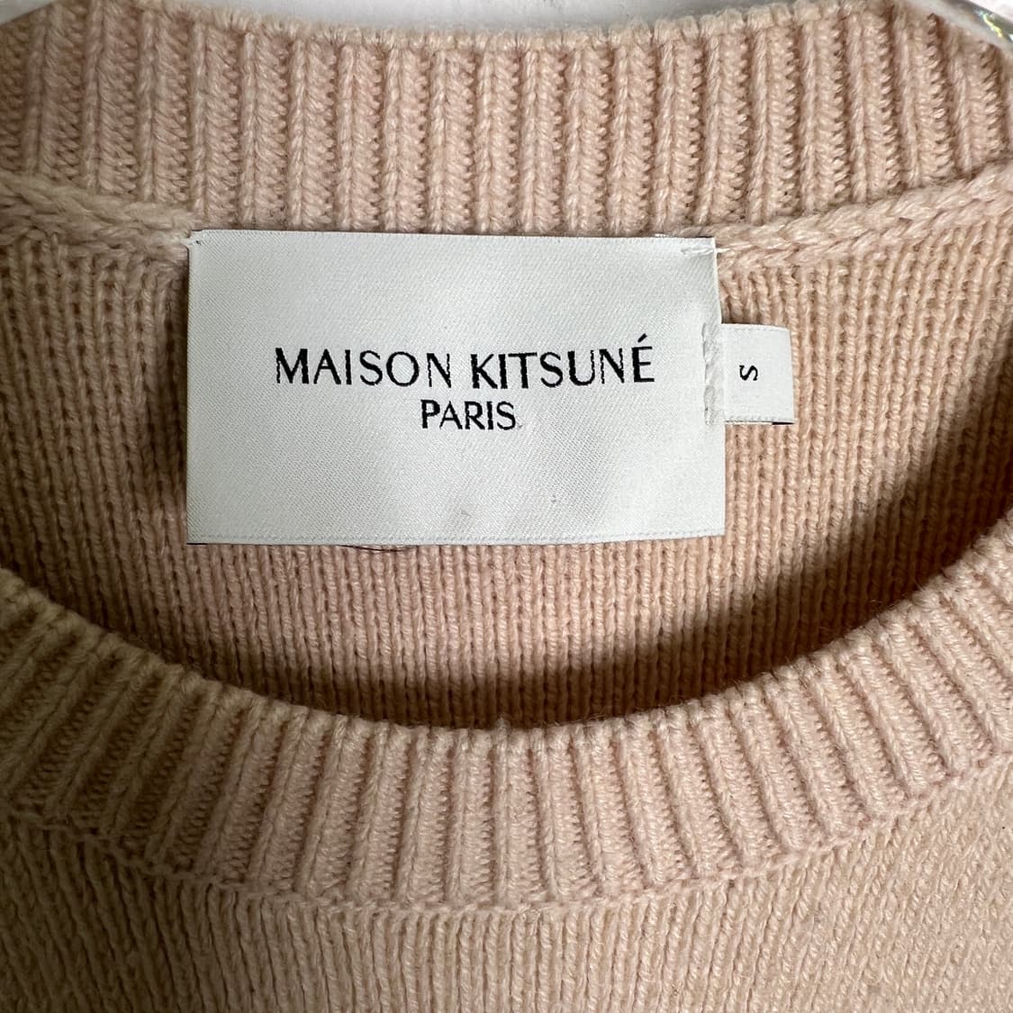 메종키츠네 그레이 폭스 헤드 패치 릴렉스드 울 니트 S 상품이미지3