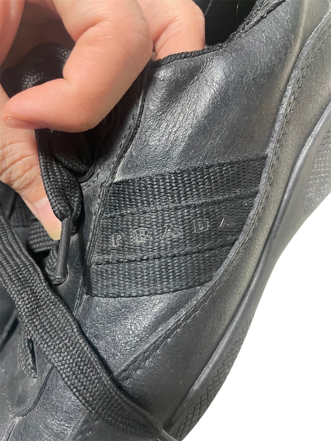 265~270) 프라다 아카이브 빈티지 레더 로고 스니커즈 신발 상품이미지7