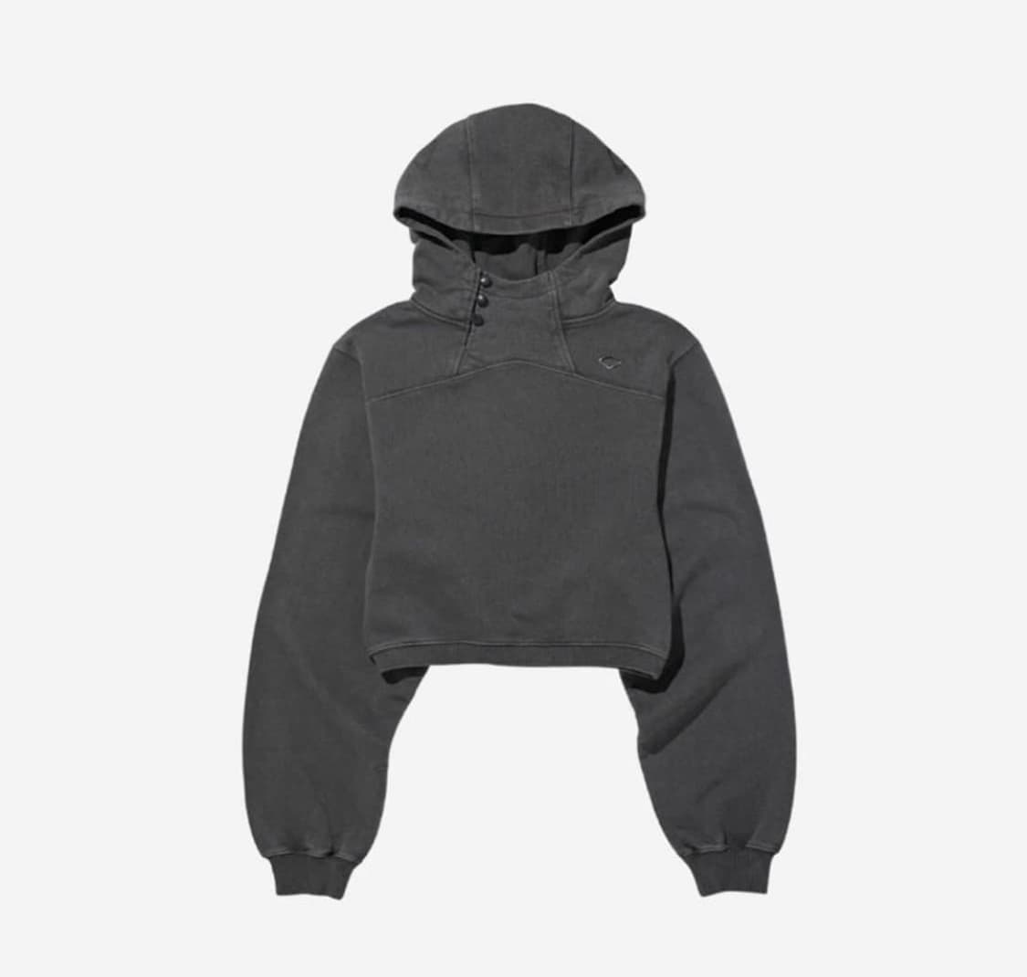 미스치프 사이드 버튼 업 크롭 후드  상품이미지1