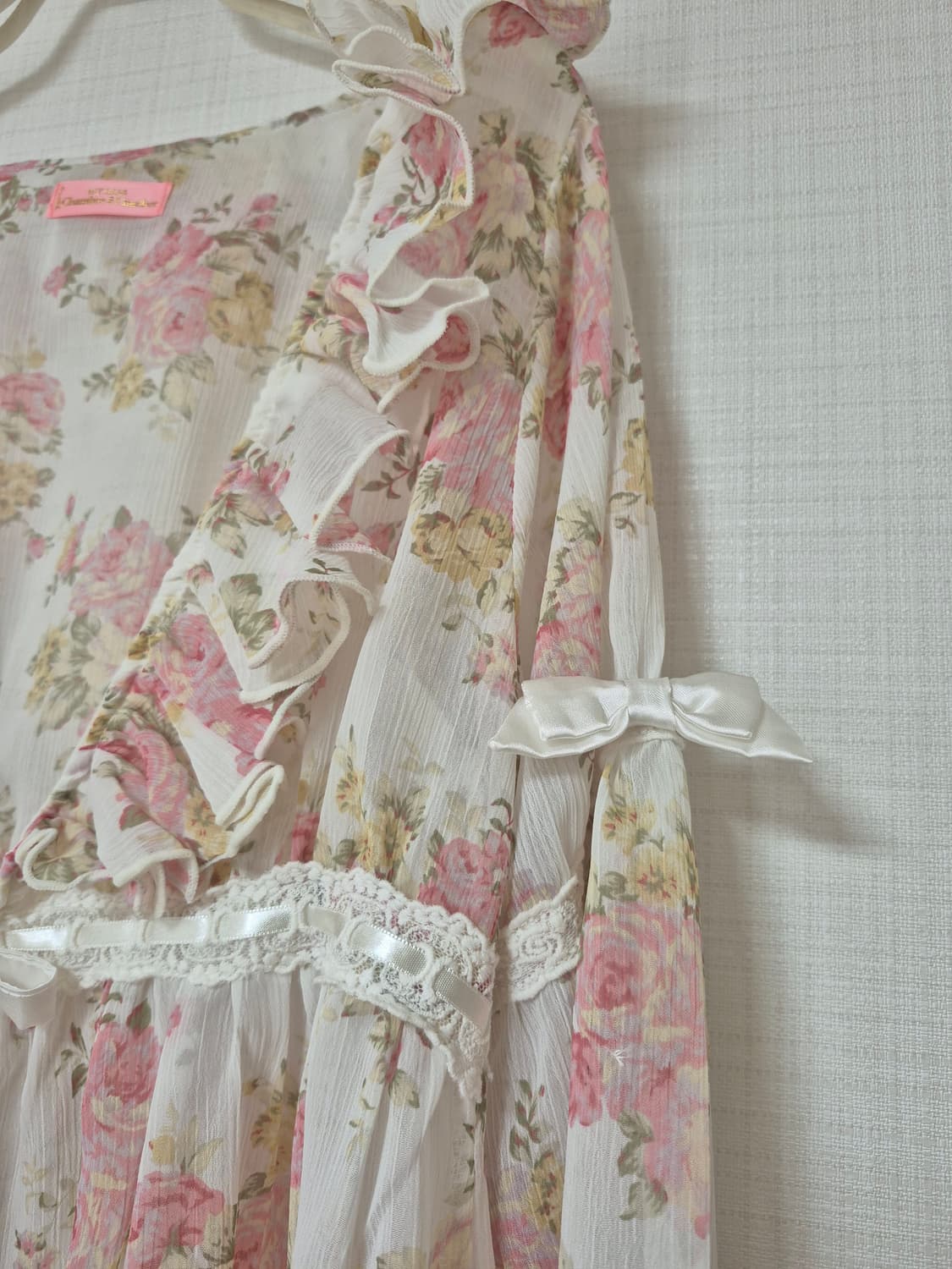 리즈리사 Chambre a couche 로즈 쉬폰 롱 가디건 입니다 ♡♡ 상품이미지3