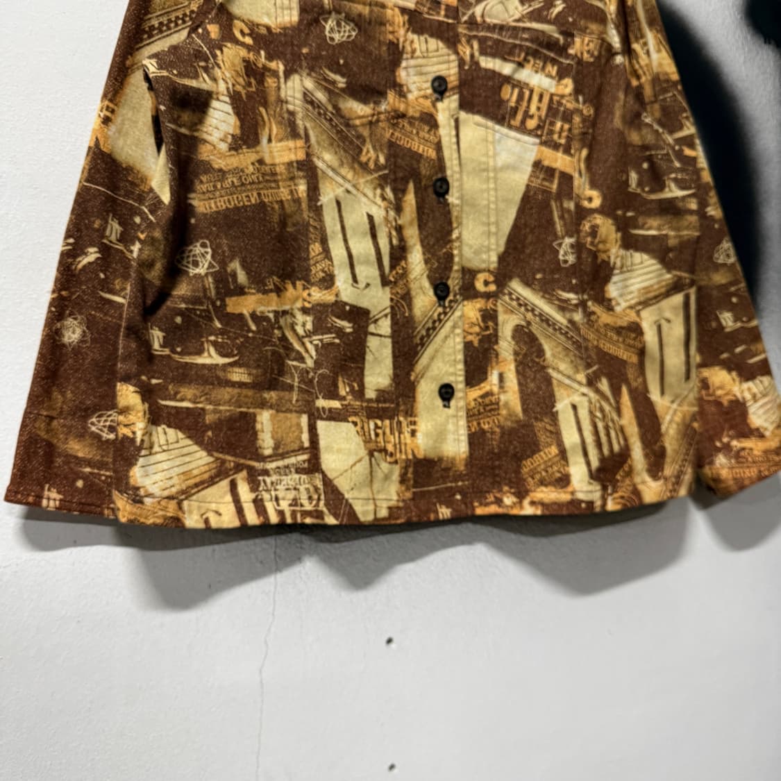 VTG 빈티지 브라운 명화 풀 프린팅 셔츠 자켓 상품이미지4