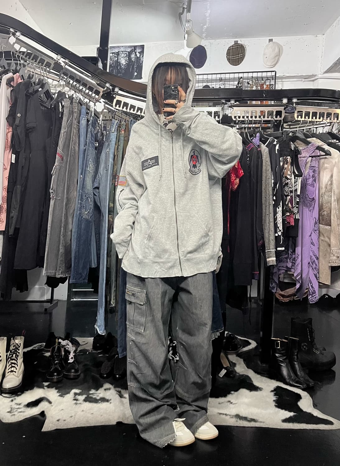 알파 인더스트리 오버핏 후드집업 상품이미지1