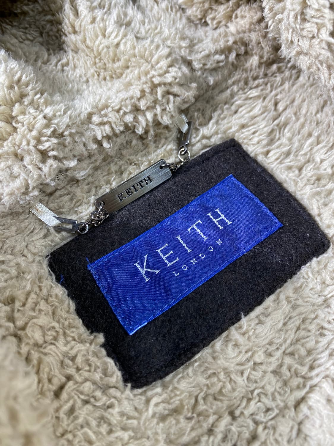 [M] Keith London 브라운 울 후드 시어링 코트 상품이미지6