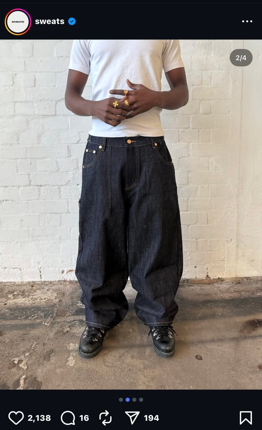 Sweats collective 스웻 콜렉티브 인디고 데님 팬츠 상품이미지2