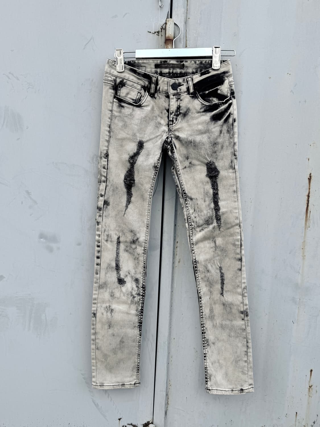 화이트그레이 데미지 스키니 진 상품이미지1