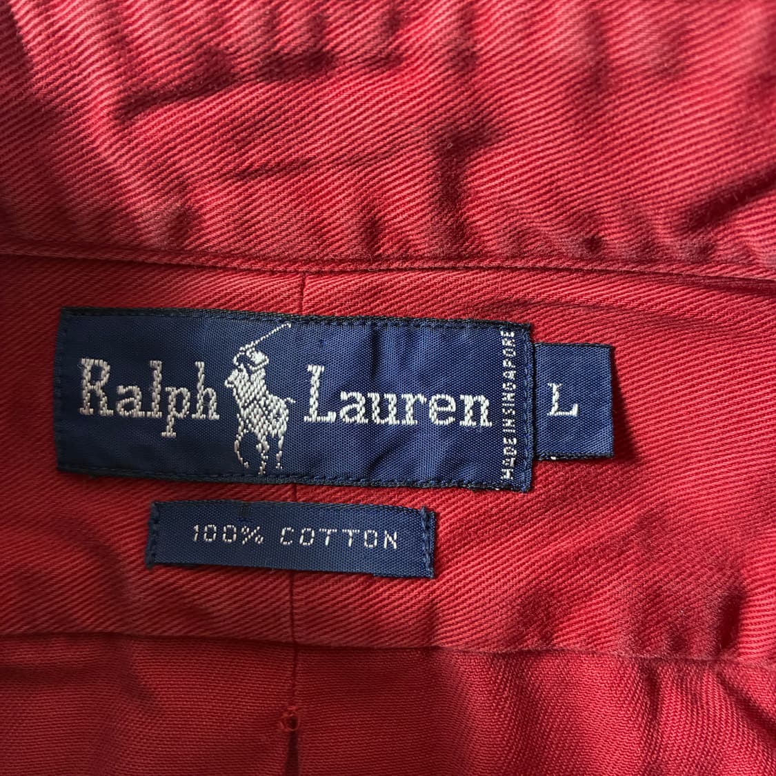 Polo  폴로 랄프로렌 자수 코튼 레드 솔리드 셔츠  상품이미지3