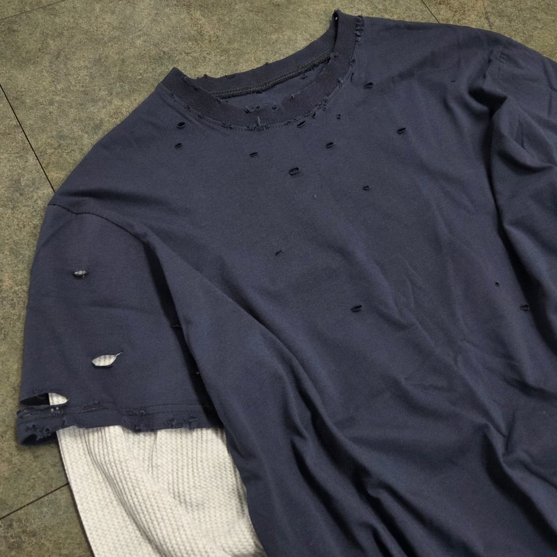 빈티지 레이어드 와플  긴팔티셔츠 상품이미지3