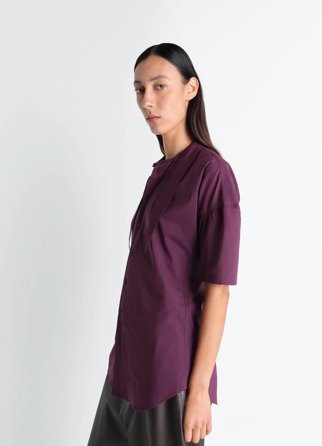 [34,36,38]르메르 26ss FOULARD 스카프 셔츠/그레이프 상품이미지5