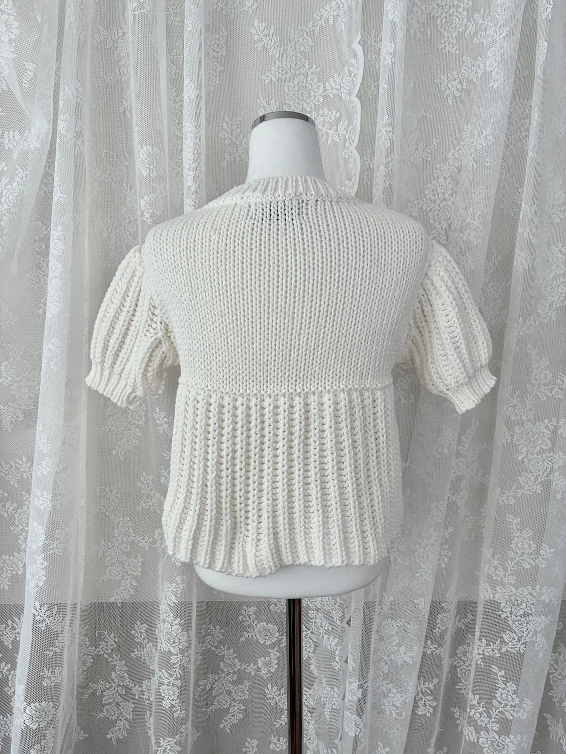 F) 더티스 네트 리본 니트 아이보리 상품이미지2